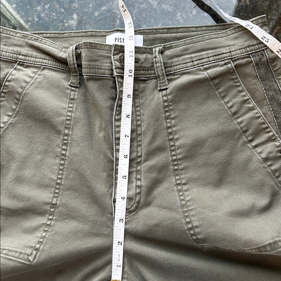 Pistola Cropped Wide Leg Ankle Length Jeans Green Grunge Casual Bohemian 30 - Picture 11 of 13